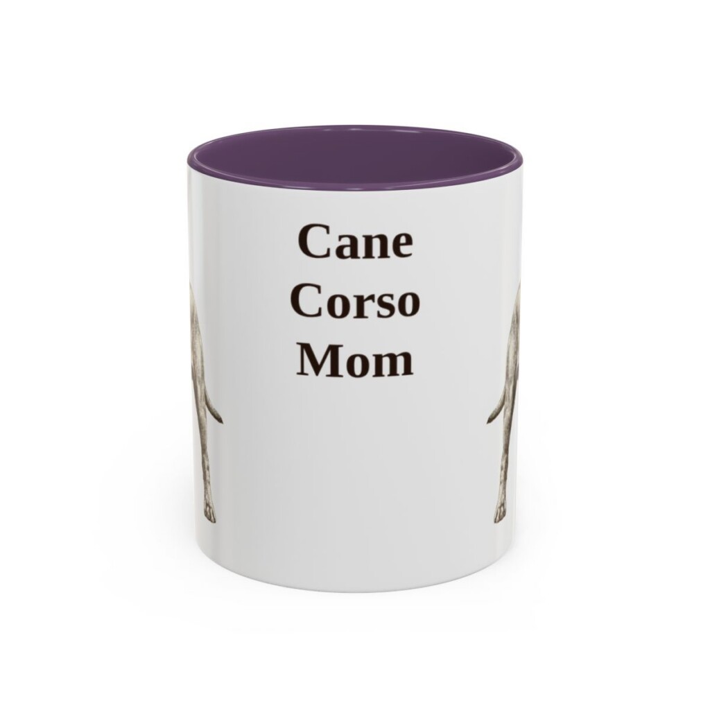 11oz Cane Corso Dog Mom Mug, Purple, front view