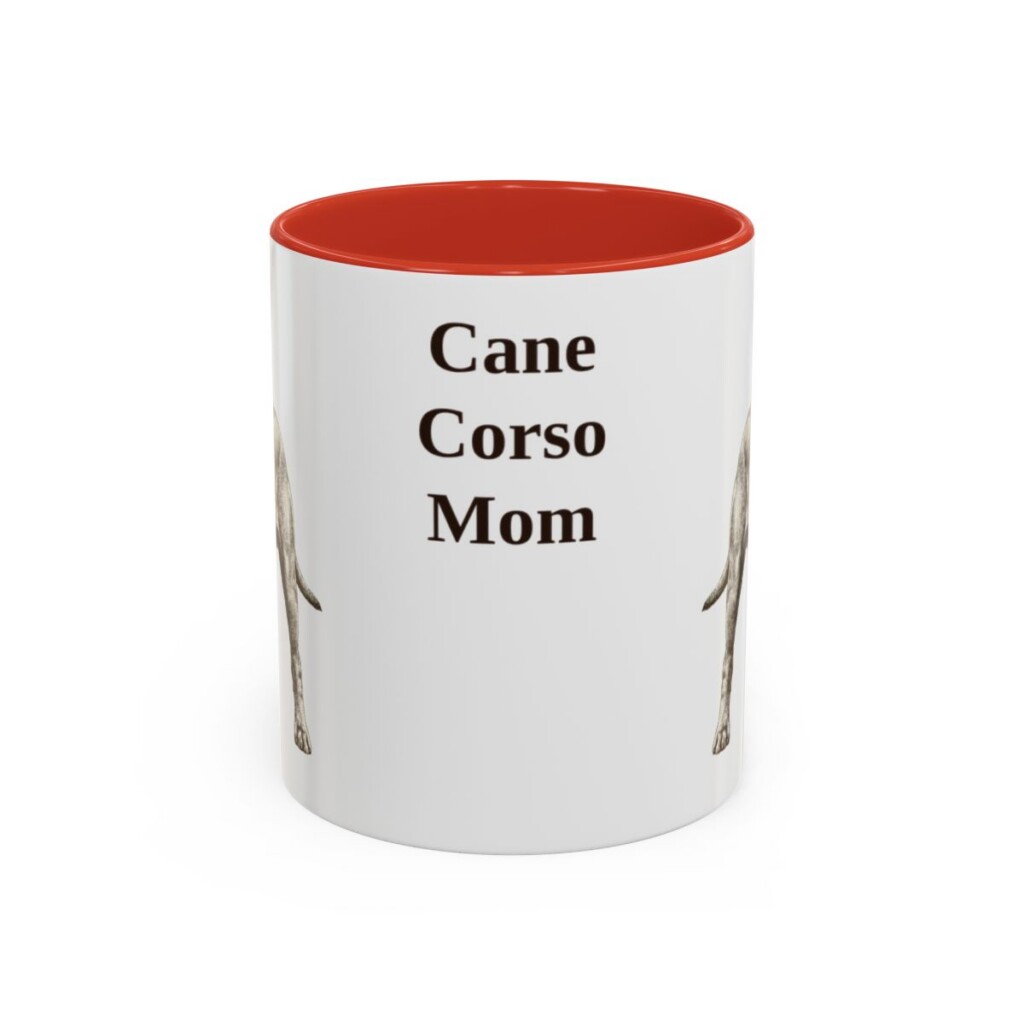 11oz Cane Corso Dog Mom Mug, Red, front view