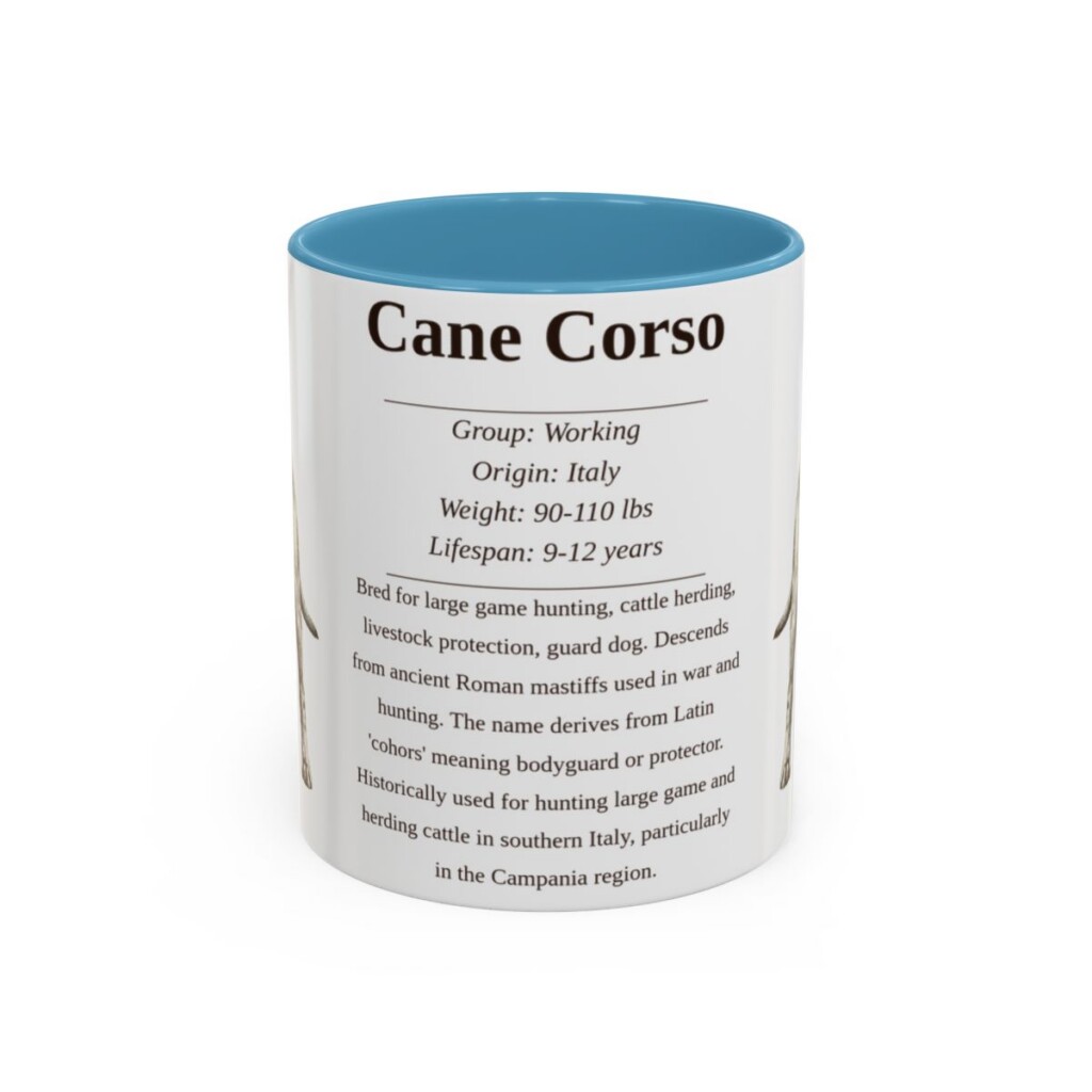 11oz cane corso mug, Light Blue