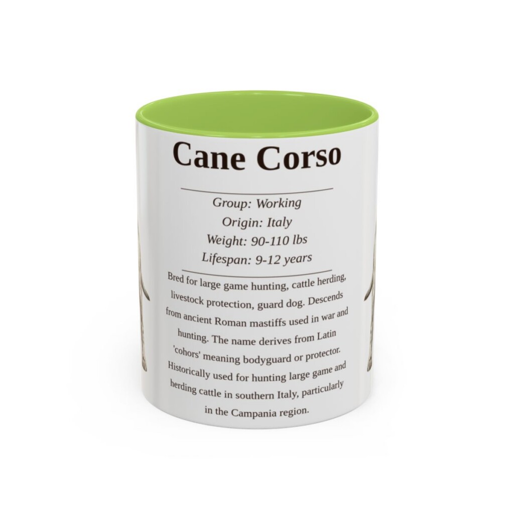 11oz cane corso mug, Light Green