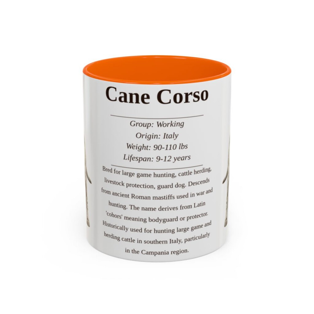 11oz cane corso mug, Orange