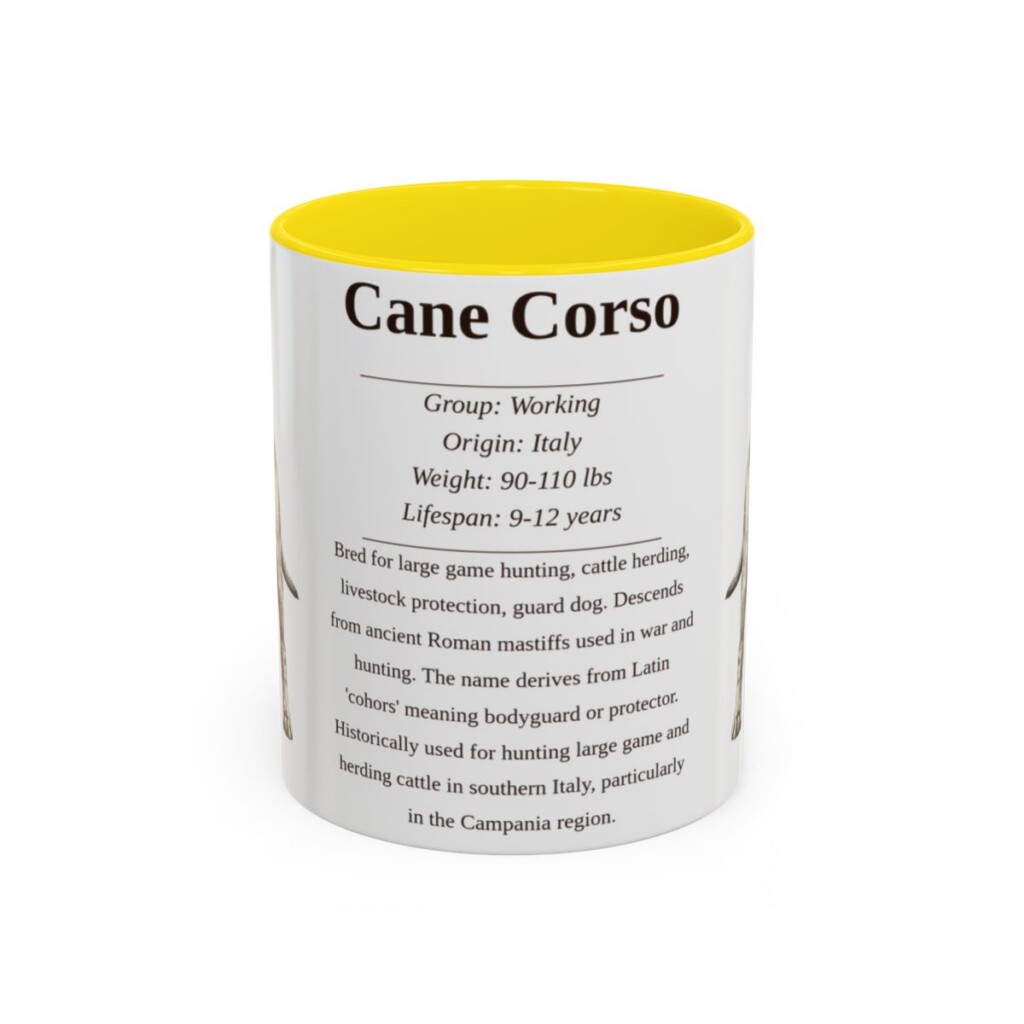 11oz cane corso mug, Yellow