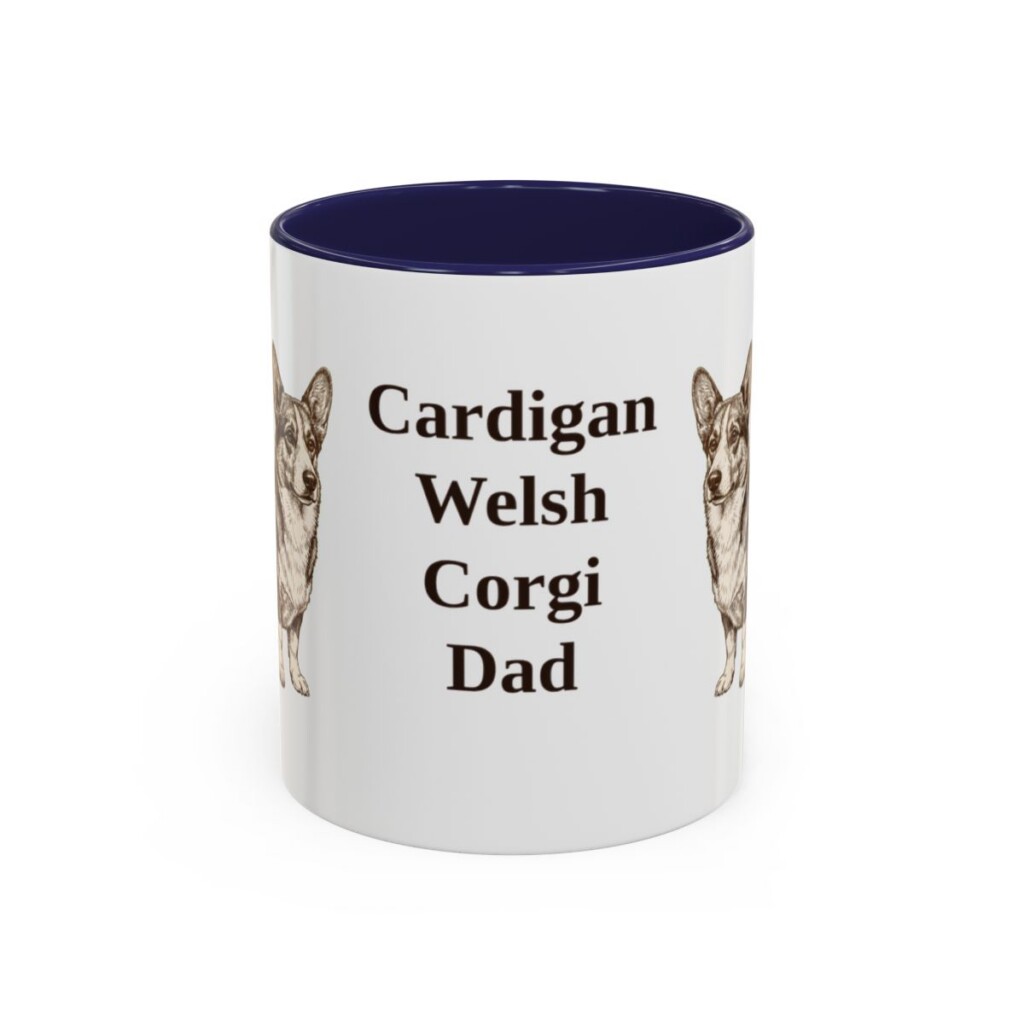 11oz-cardigan-welsh-corgi-mug-dad-navy 11oz Cardigan Welsh Corgi Dog Dad Mug, Navy, front view