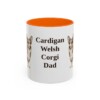 11oz-cardigan-welsh-corgi-mug-dad-orange 11oz Cardigan Welsh Corgi Dog Dad Mug, Orange, front view