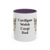 11oz-cardigan-welsh-corgi-mug-dad-purple 11oz Cardigan Welsh Corgi Dog Dad Mug, Purple, front view