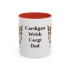 11oz-cardigan-welsh-corgi-mug-dad-red 11oz Cardigan Welsh Corgi Dog Dad Mug, Red, front view