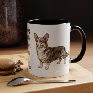 11oz Funny Cardigan Welsh Corgi Mug, Black, lifestyle photo