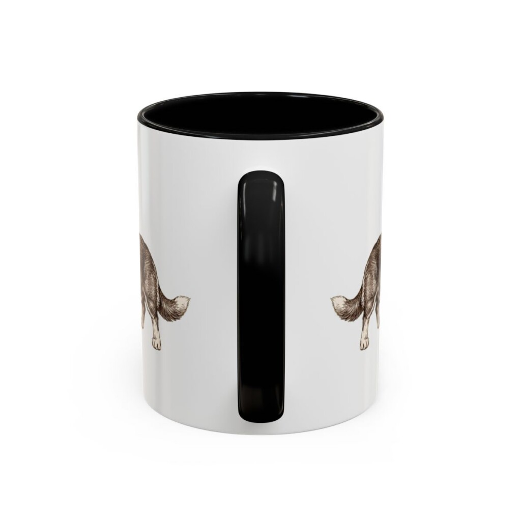 11oz Funny Cardigan Welsh Corgi Mug, Black, back view