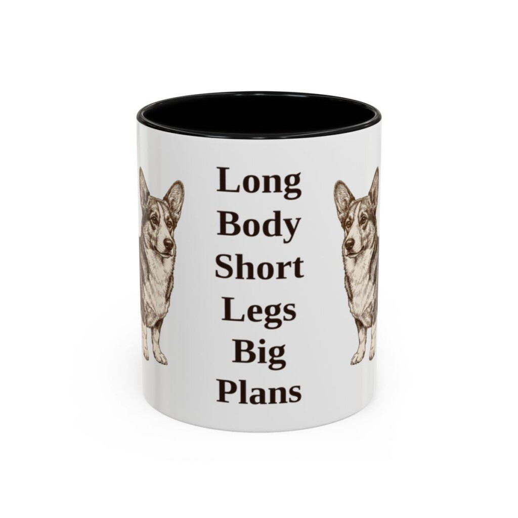 11oz Funny Cardigan Welsh Corgi Mug, Black, front view