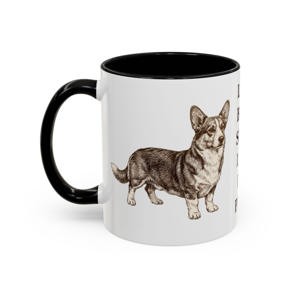 11oz Funny Cardigan Welsh Corgi Mug, Black, left side view