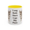 11oz Funny Cardigan Welsh Corgi Mug, Yellow, front view
