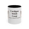 11oz Cardigan Welsh Corgi Latin Mug, Black, front view