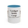 11oz Cardigan Welsh Corgi Latin Mug, Light Blue, front view