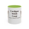 11oz Cardigan Welsh Corgi Latin Mug, Light Green, front view