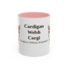 11oz Cardigan Welsh Corgi Latin Mug, Pink, front view