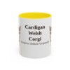 11oz Cardigan Welsh Corgi Latin Mug, Yellow, front view