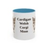 11oz Cardigan Welsh Corgi Dog Mom Mug, Light Blue, front view