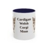 11oz Cardigan Welsh Corgi Dog Mom Mug, Navy, front view