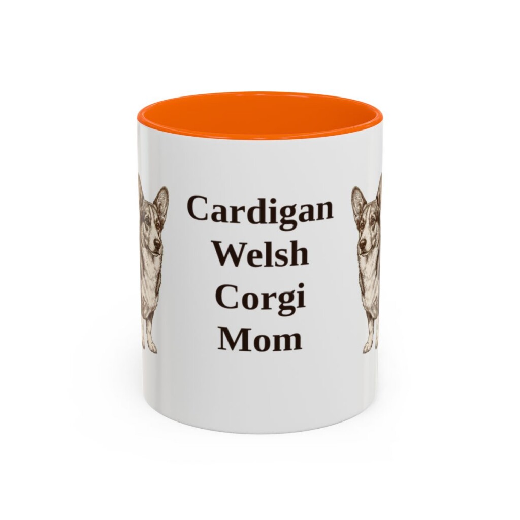 11oz Cardigan Welsh Corgi Dog Mom Mug, Orange, front view