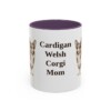 11oz Cardigan Welsh Corgi Dog Mom Mug, Purple, front view