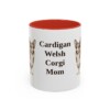 11oz Cardigan Welsh Corgi Dog Mom Mug, Red, front view