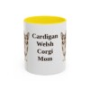 11oz Cardigan Welsh Corgi Dog Mom Mug, Yellow, front view