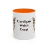 11oz-cardigan-welsh-corgi-mug-orange 11oz Cardigan Welsh Corgi Mug, Orange, front view