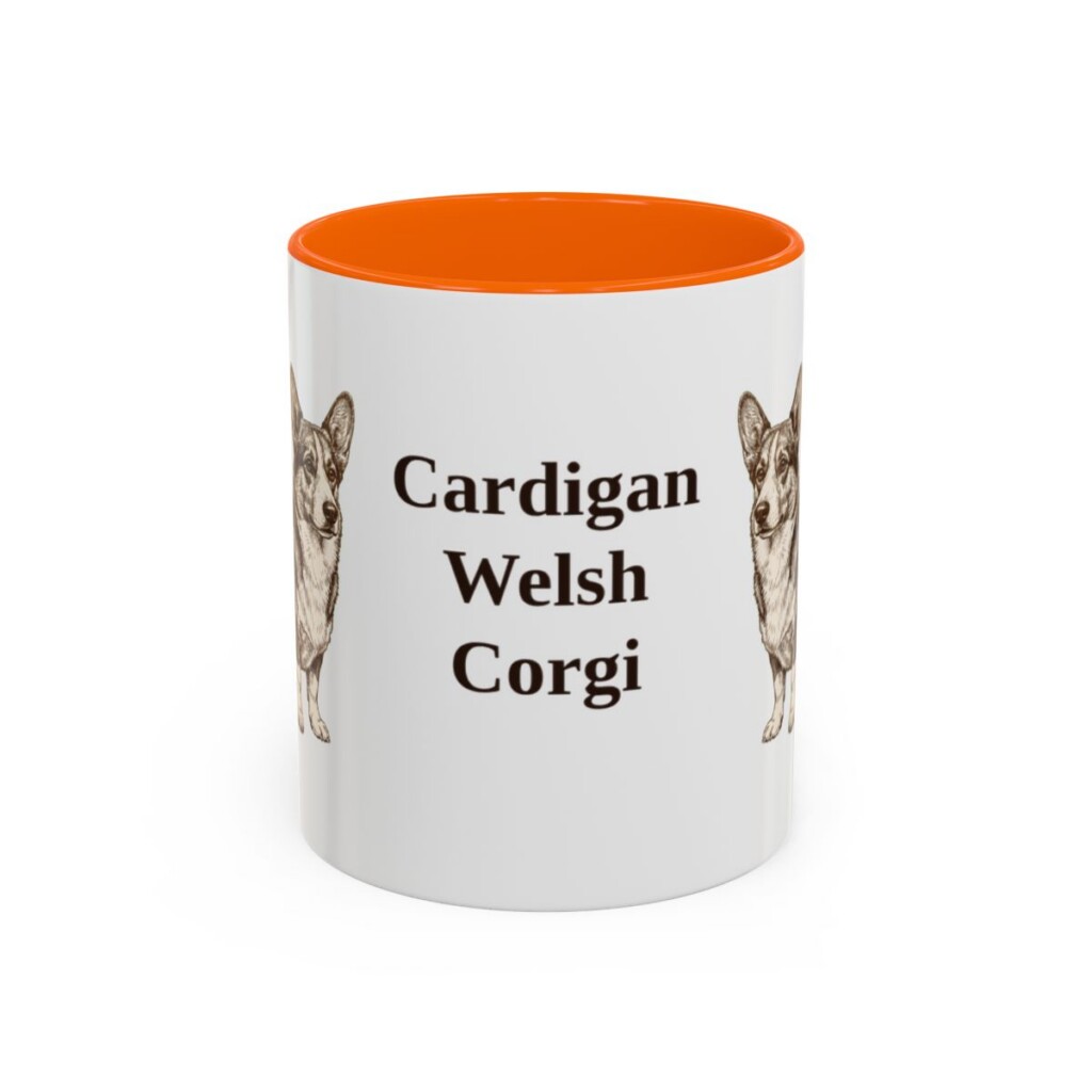 11oz-cardigan-welsh-corgi-mug-orange 11oz Cardigan Welsh Corgi Mug, Orange, front view