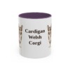 11oz-cardigan-welsh-corgi-mug-purple 11oz Cardigan Welsh Corgi Mug, Purple, front view