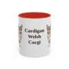 11oz-cardigan-welsh-corgi-mug-red 11oz Cardigan Welsh Corgi Mug, Red, front view