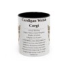 11oz Cardigan Welsh Corgi Mug, Black, front view