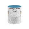 11oz Cardigan Welsh Corgi Mug, Light Blue, front view