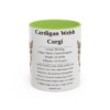 11oz Cardigan Welsh Corgi Mug, Light Green, front view