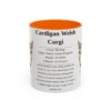 11oz Cardigan Welsh Corgi Mug, Orange, front view