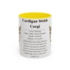 11oz Cardigan Welsh Corgi Mug, Yellow, front view