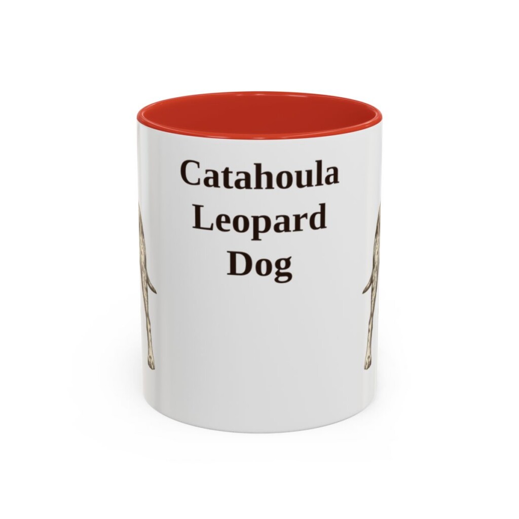 11oz catahoula leopard dog mug, Red