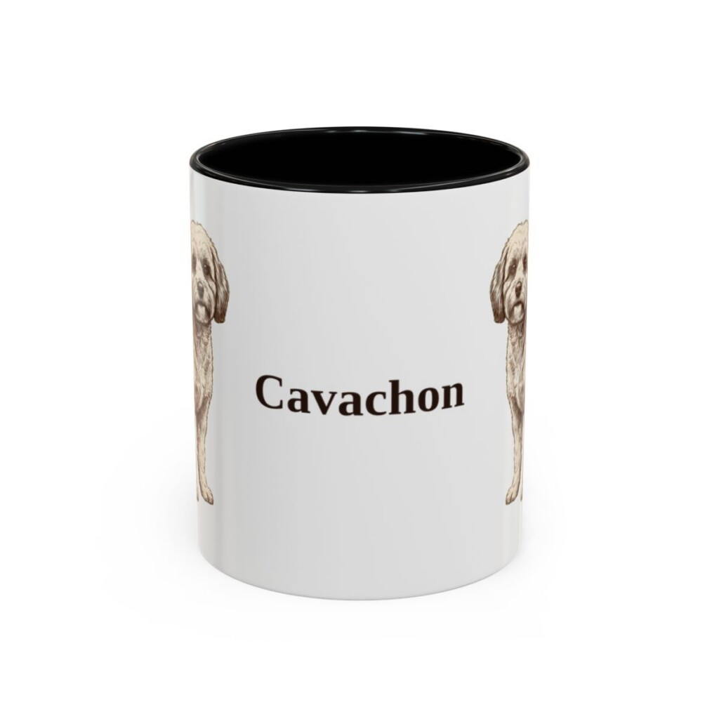 11oz Cavachon Mug, Black, front view