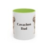 11oz Cavachon Dog Dad Mug, Light Green, front view
