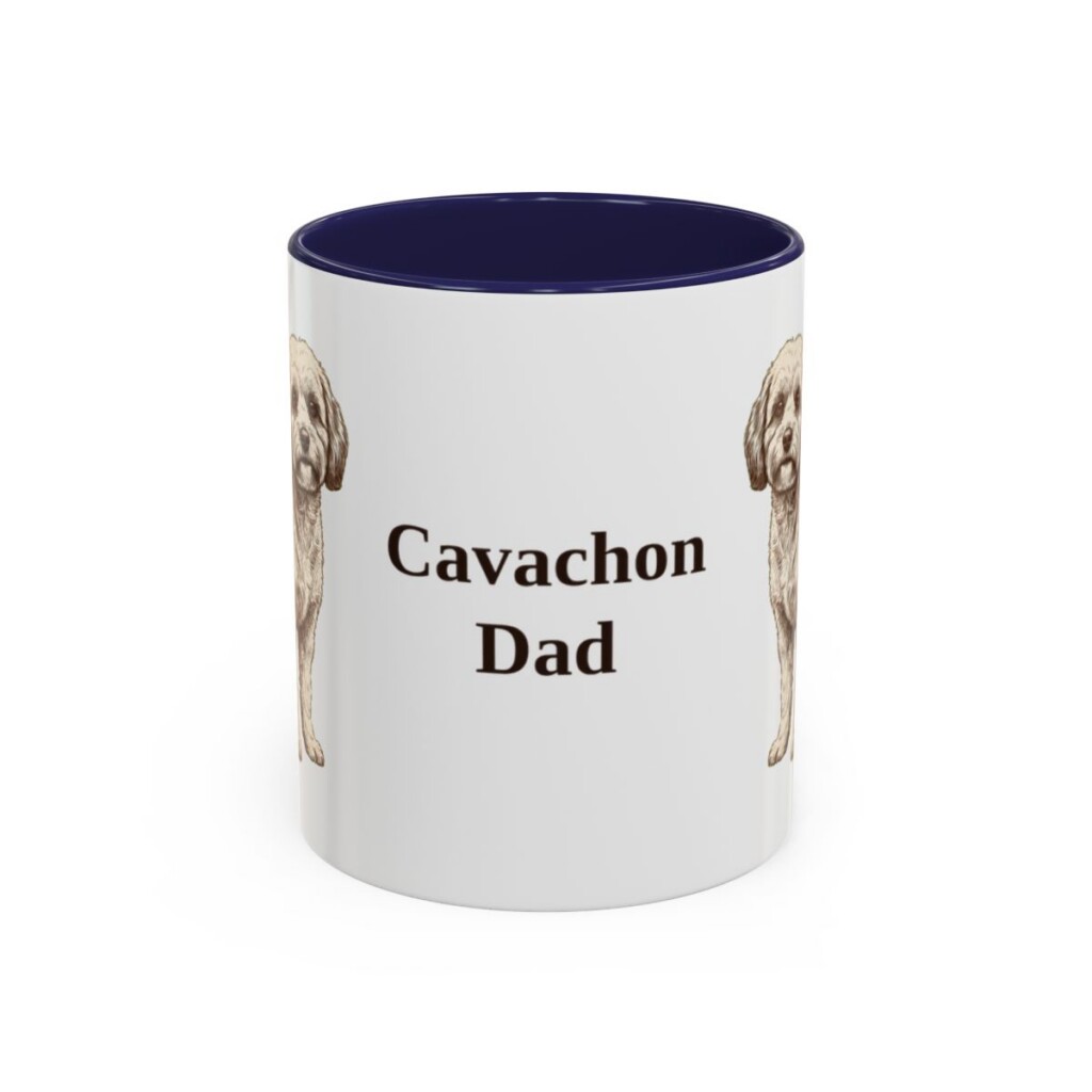 11oz Cavachon Dog Dad Mug, Navy, front view