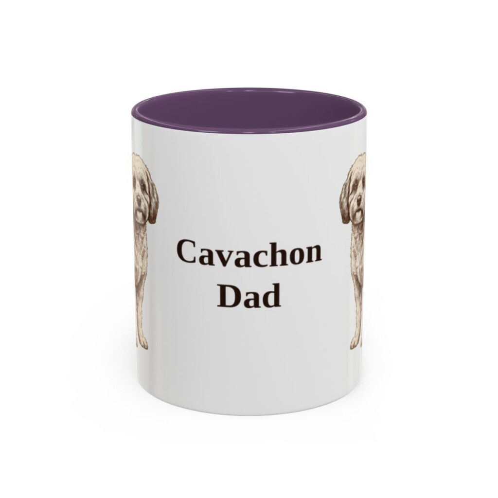 11oz Cavachon Dog Dad Mug, Purple, front view