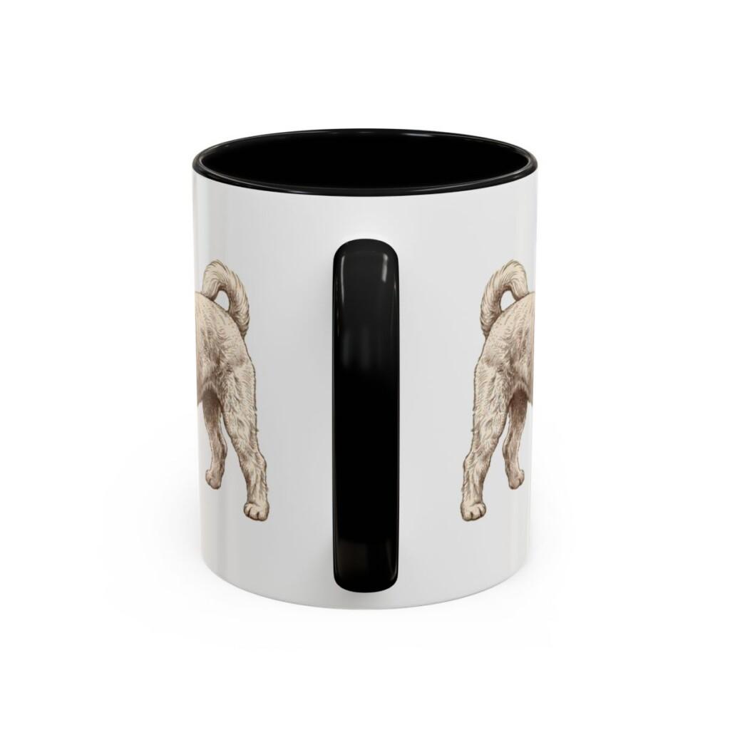 11oz Funny Cavachon Mug, Black, back view