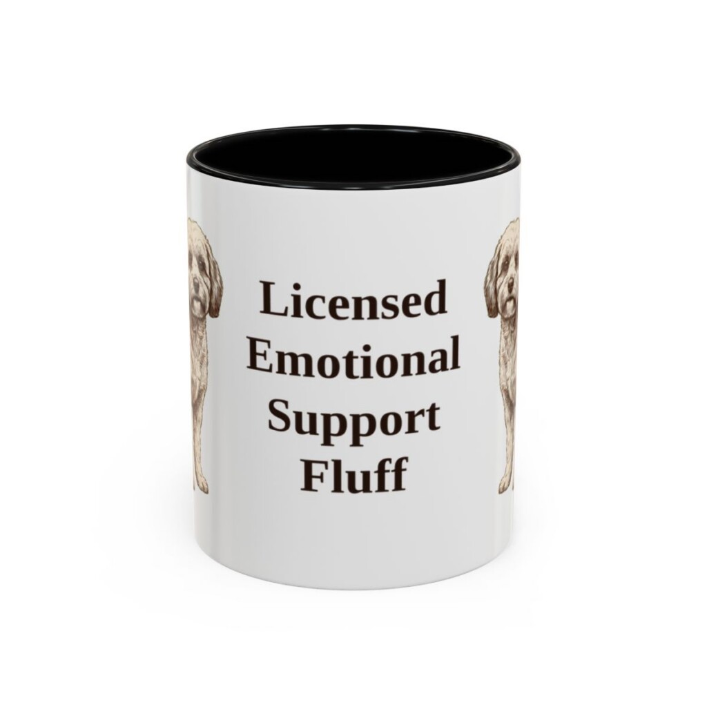 11oz Funny Cavachon Mug, Black, front view