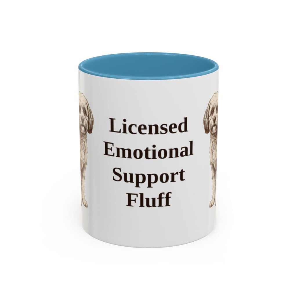 11oz Funny Cavachon Mug, Light Blue, front view