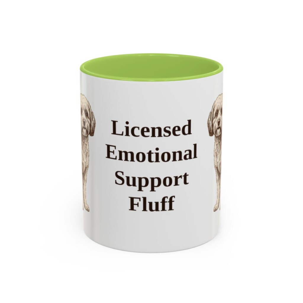 11oz Funny Cavachon Mug, Light Green, front view