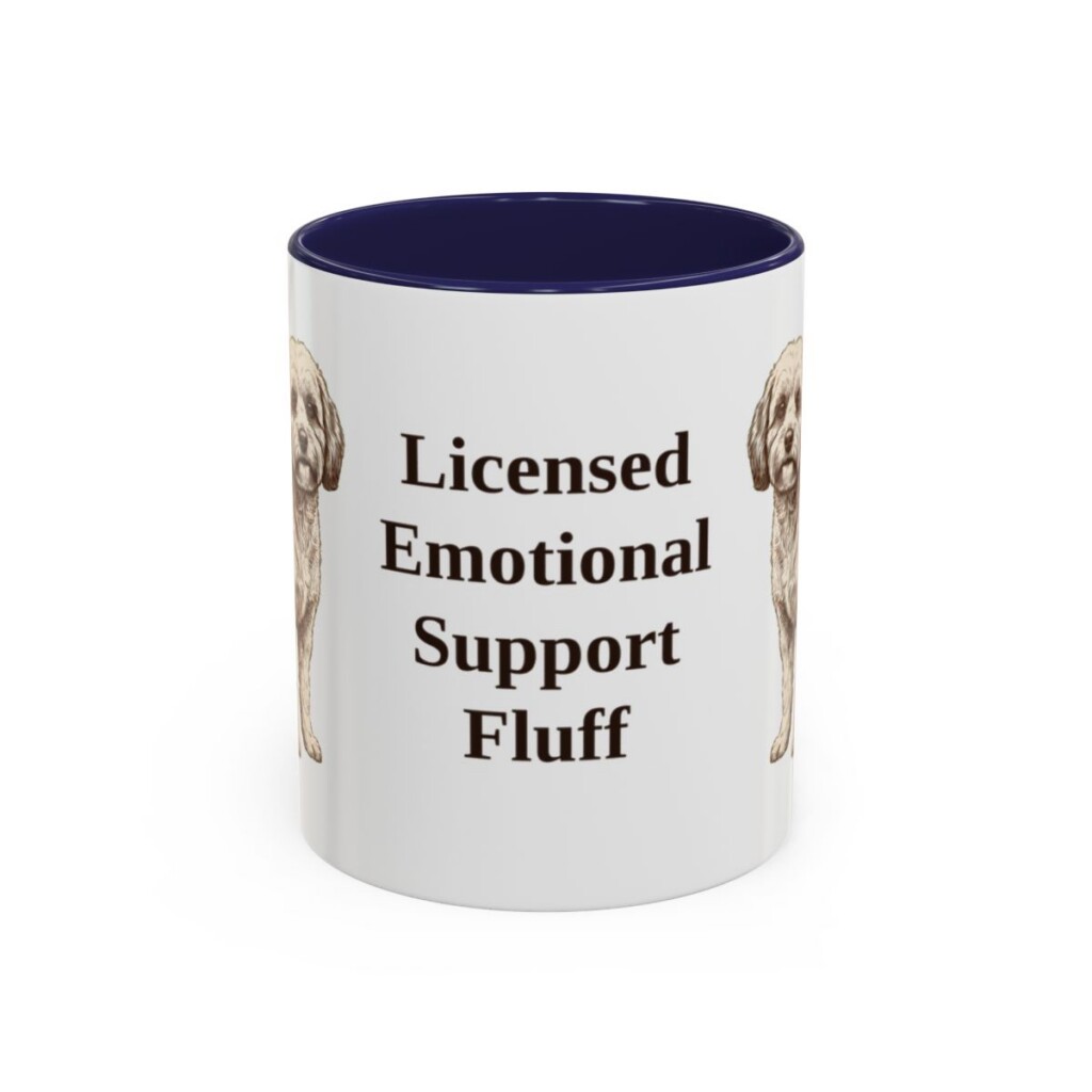 11oz Funny Cavachon Mug, Navy, front view