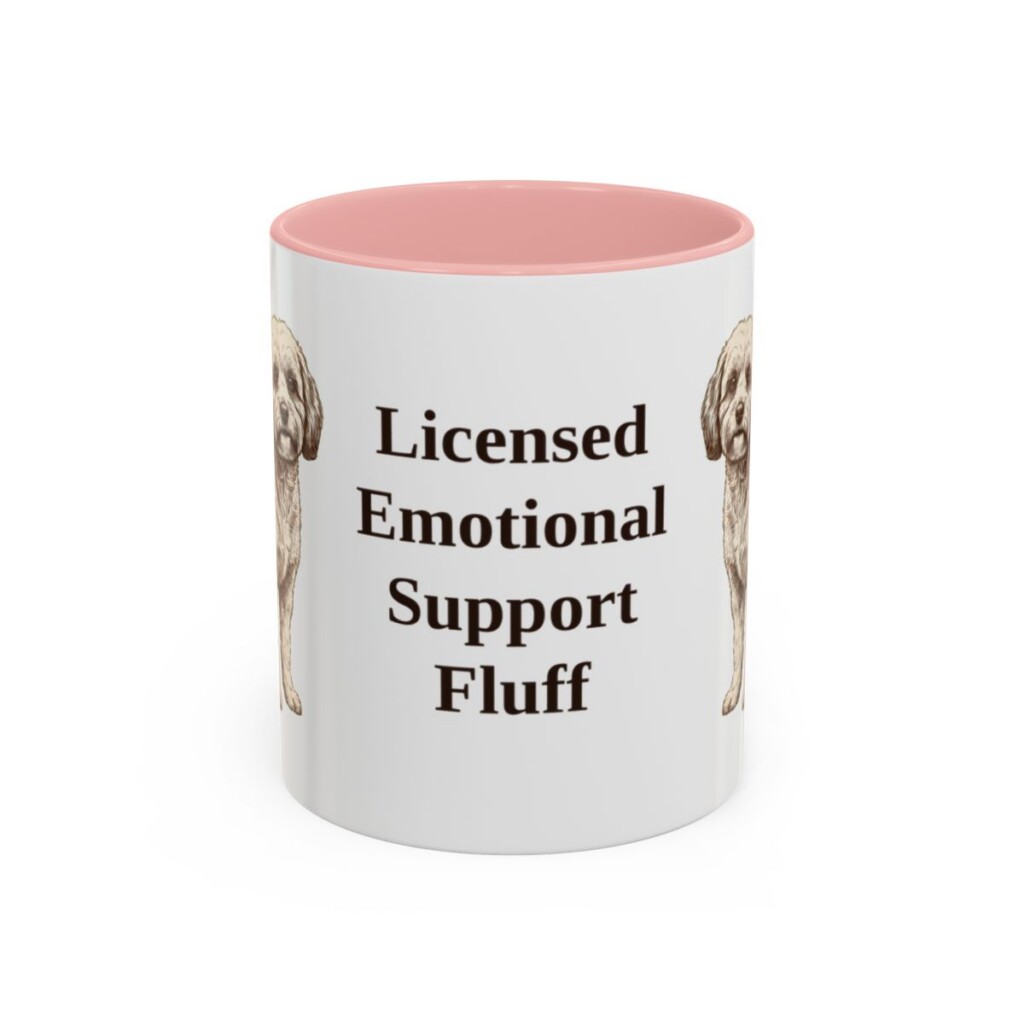 11oz Funny Cavachon Mug, Pink, front view