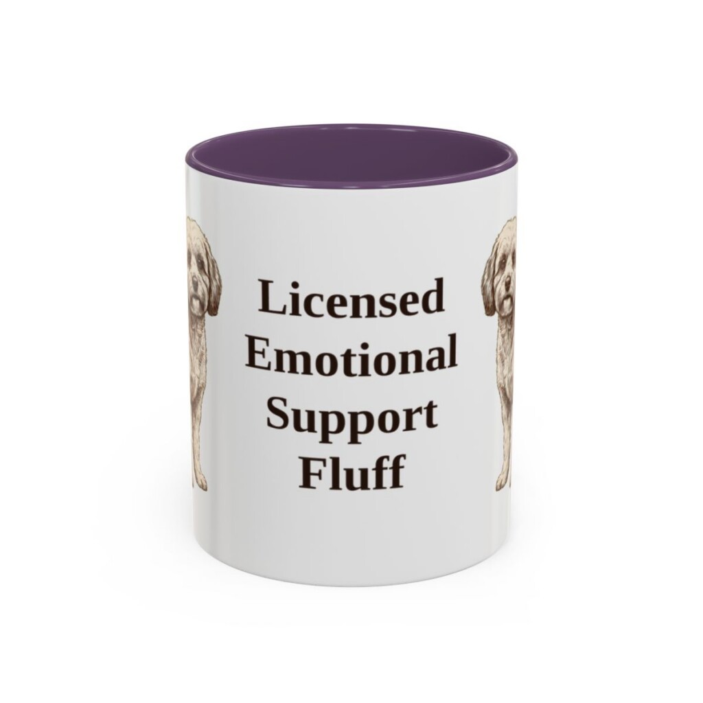 11oz Funny Cavachon Mug, Purple, front view
