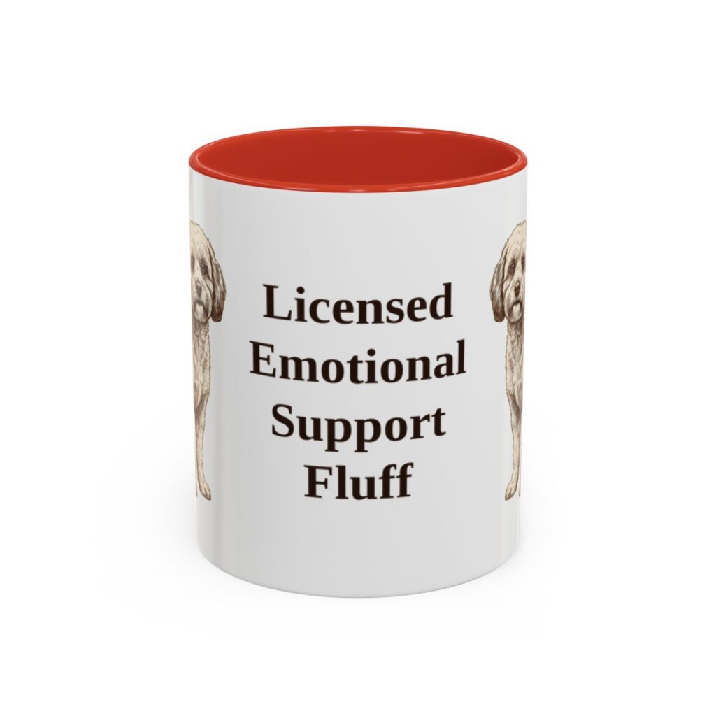11oz Funny Cavachon Mug, Red, front view