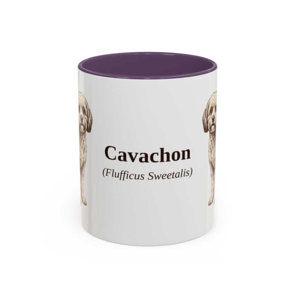 11oz Cavachon Latin Mug, Purple, front view