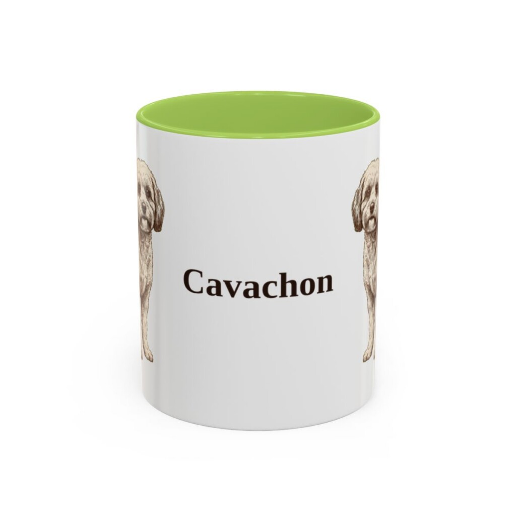 11oz Cavachon Mug, Light Green, front view
